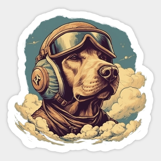 Aviator retriever Sticker by GreenMary Design